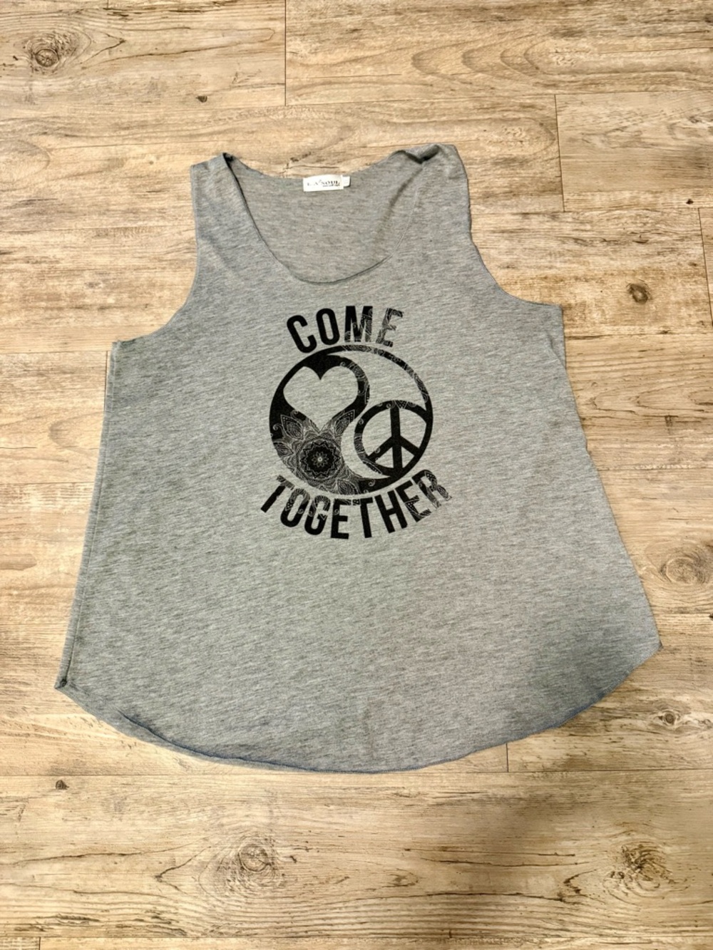 Women's Gray 'Come Together' Graphic Tank Top - Casual Scoop Neck